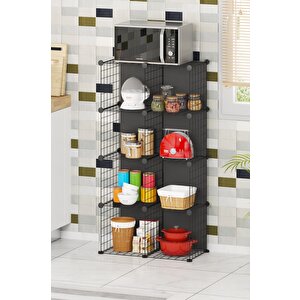 Telorans 8 Bölmeli̇ Tel Küp Organi̇zer Ki̇taplik 30x30 Cm