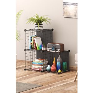 Telorans 3 Bölmeli̇ Tel Küp Organi̇zer Ki̇taplik Raf 30x30 Cm