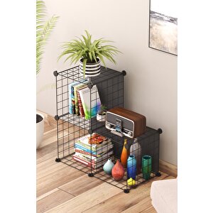 Telorans 3 Bölmeli̇ Tel Küp Organi̇zer Ki̇taplik Raf 30x30 Cm
