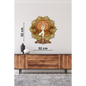 El Yapımı Üç Boyutlu Ahşap Mandala Yoga Odası Duvar Dekoru