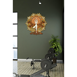 El Yapımı Üç Boyutlu Ahşap Mandala Yoga Odası Duvar Dekoru