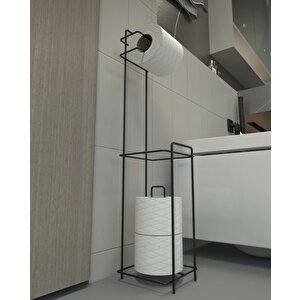 Tuvalet Kâğıtlığı Yedekli Metal Tuvalet Kağıdı Standı Tutacağı Askısı