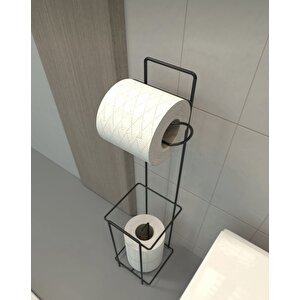 Tuvalet Kâğıtlığı Yedekli Metal Tuvalet Kağıdı Standı Tutacağı Askısı
