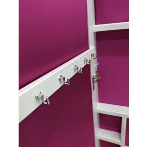 Ayna 12968 Takı Dolap Boy Ayna Ahşap Kayın Mdf Parlak Beyaz Lake Klasik El Yapım