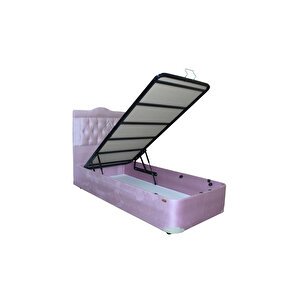 Baza-başlık 13430 Tay Tüy Pembe  Kumaş Model Kapitone Başlık Metal 90*190 El Yapım