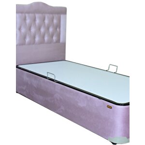 Baza-başlık 13430 Tay Tüy Pembe  Kumaş Model Kapitone Başlık Metal 90*190 El Yapım