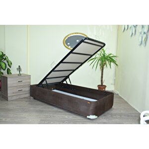 Baza Tay Tüy 13425 Model Kumaş Kahverengi̇  Metal Fırın Boya 90*190 El Yapım