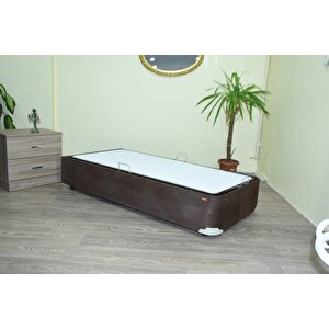 Baza Tay Tüy 13425 Model Kumaş Kahverengi̇  Metal Fırın Boya 90*190 El Yapım