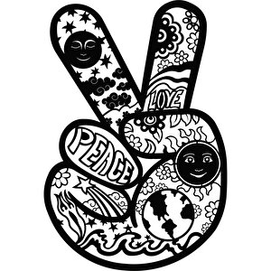 , Peace And Love World Metal Duvar Tablo