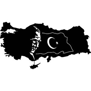 , Atatürkiye Harita Metal Duvar Tablo