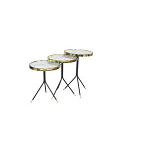 Brc Zigon 13409 Olimpik Model Beyaz Mermer Metal Gold Kaplama Ayak El Yapım