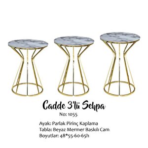 Brc Zigon 13388 Cadde Model Beyaz Mermer Metal Gold Renk Kaplam Kutu Sevk Elyapım