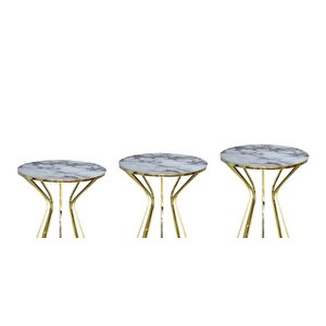 Brc Zigon 13388 Cadde Model Beyaz Mermer Metal Gold Renk Kaplam Kutu Sevk Elyapım