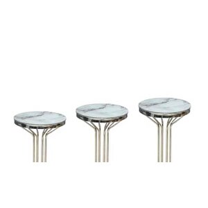 Brc Zigon 13380 Bufalo Model Beyaz Mermer Temper Cam Metal Gümş Renk Ayak El Yapı