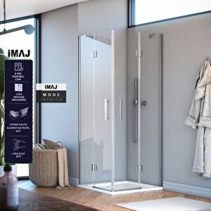 Mode Premium Menteşeli Sistem 2 Sabit 2 Çalışır Dikdörtgen Duşakabin 80*120 H195 80x120 cm