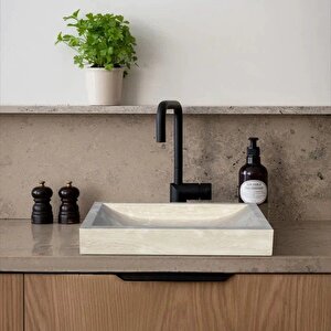 Toria Light Traverten Dolgulu Honlu Dikdörtgen Lavabo Ntrstc37