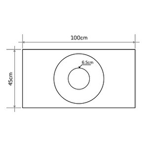 Tundra Grey Mermer Honlu Dikdörtgen Lavabo Ntrstc42
