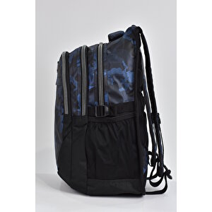 Elatae Unisex Ortopedik Çok Gözlü Günlük Seyahat Okul Sırt Çantası Lacivert 2235