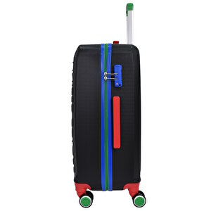 United Colors Of Benetton Lüx Abs 2'li Valiz Seti Büyük Boy - Orta Boy Siyah Bnt600