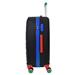 United Colors Of Benetton Lüx Abs 2'li Valiz Seti Orta Boy - Kabin Boy Siyah Bnt600