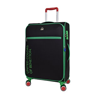 United Colors Of Benetton Ultra Light Hafif Lüx Kumaş 2'li Valiz Seti Orta Boy - Kabin Boy Siyah Bnt2100