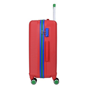 United Colors Of Benetton Lüx Abs 2'li Valiz Seti Orta Boy - Kabin Boy Kırmızı Bnt500