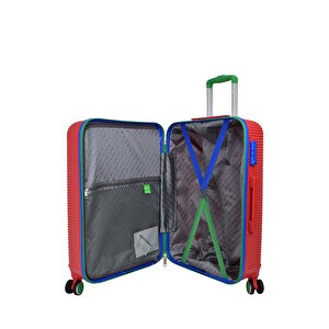 United Colors Of Benetton Lüx Abs 2'li Valiz Seti Orta Boy - Kabin Boy Kırmızı Bnt500