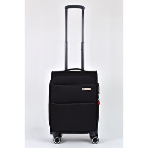 Pierre Cardin Ultra Light Kumaş 2'li Valiz Seti Büyük Boy - Kabin Boy Siyah Pc6050