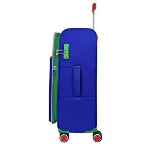 United Colors Of Benetton Ultra Light Hafif Lüx Kumaş Büyük Boy Valiz Mavi Bnt2200