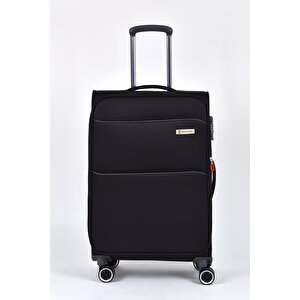 Pierre Cardin Ultra Light Kumaş 2'li Valiz Seti Büyük Boy - Orta Boy Siyah Pc6050