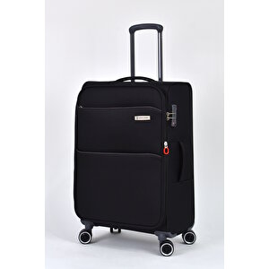 Pierre Cardin Ultra Light Kumaş 2'li Valiz Seti Büyük Boy - Orta Boy Siyah Pc6050