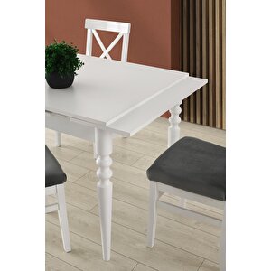 Didim Modern Açılır Sadece Mutfak Masası 80x120 Beyaz