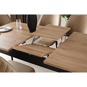 Mercan Mdf Salon Yemek Masa Sandalye Takımı 90x145 Ceviz