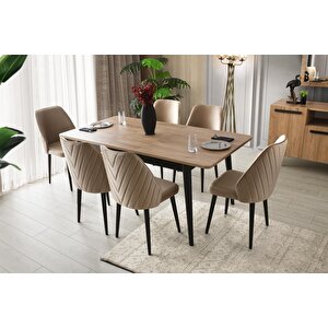 Mercan Mdf Salon Yemek Masa Sandalye Takımı 90x145
