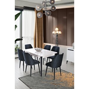 Mercan Mdf Salon Yemek Masa Sandalye Takımı 90x145