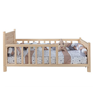 Mina Ladin Panjur Başlıklı Montessori Sedir Karyola + 1 Adet Comfort Yatak