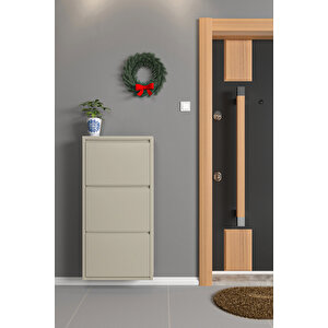 Metal Ayakkabılık 3lü Bej - Ral 7032