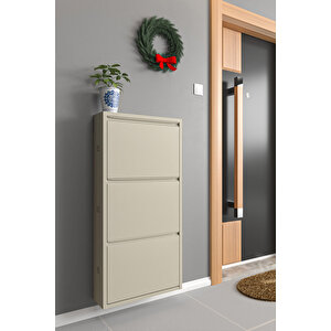 Metal Ayakkabılık 3lü Bej - Ral 7032