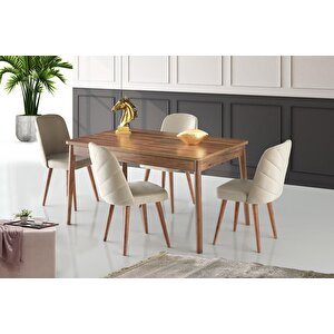 Lilyum Venedik Salon Yemek Masa Sandalye Takımı 90x145