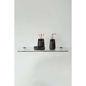 Cam Etejer Rafı - Cam Raf - Banyo Rafı - Duvar Rafı - Mutfak Rafı 12x50cm Temperli Şeffaf Cam