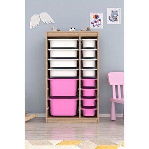 Montana Xs 14 Sepetli Dolap Çok Amaçlı Dolap 2d4k8u Pembe Beyaz