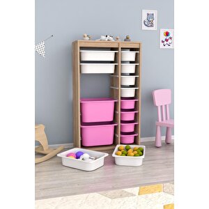 Montana Xs 14 Sepetli Dolap Çok Amaçlı Dolap 2d4k8u Pembe Beyaz