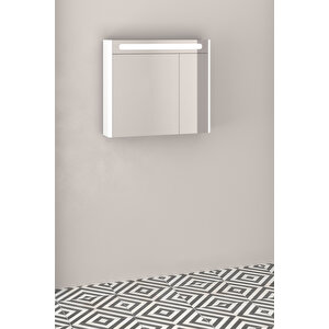 Maria - Mauna 80 Cm Led Aynalı Üst Modül Beyaz