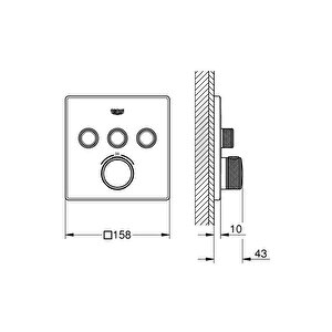 Smartcontrol Üç Valfli Akış Kontrollü, Ankastre Termostatik Duş Bataryası - 29126al0