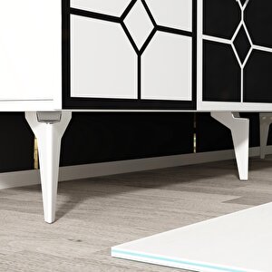 Irmak Konsol Şık , Modern Beyaz- Gümüş