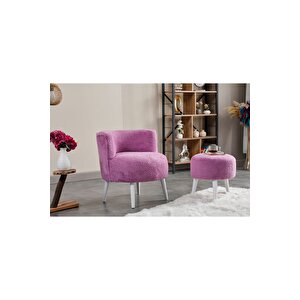 Sydney Berjer Puf İkili Set - Tekli Koltuk - Berjer - Ofis, Balkon, Kafe, Bahçe, Salon Mobilyası