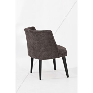 Berjer Tek Kişilik Koltuk - Sandalye - Ahşap Berjer - Siyah Ayak - Gri
