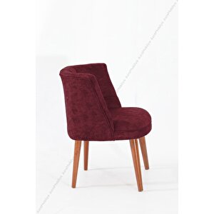 Berjer-koltuk-çay Seti Koltuğu - Sandalye - Ahşap Berjer - Ceviz Ayak - Bordo