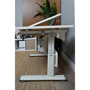 Creo Mobili Yükseklik ve Eğim Ayarlı, Vega Simple Çalışma Masası - 130x70 cm, Beyaz/Mavi