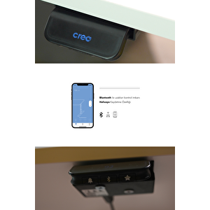 Creo Mobili Yükseklik Ayarlı Elektrikli ve Bluetoothlu, Orion 2 Kademe Ofis ve Çalışma Masası, Beyaz